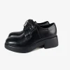Genuine leather height 6cm women fashionable round toe dress shoe