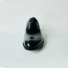 Men dress shoe in black cow leather and embossed leather