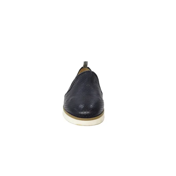 Wholesale height 6cm women comfortable sneaker shoe in blue genuine leather