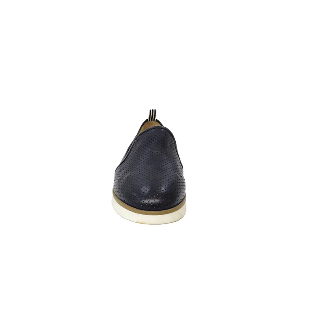 Wholesale height 6cm women comfortable sneaker shoe in blue genuine leather