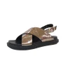 Wholesale height 6cm women sandal shoe in patent genuine leather