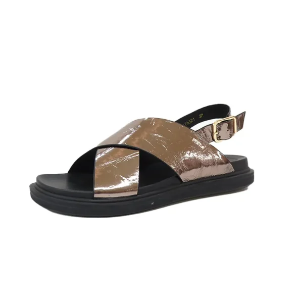 Wholesale height 6cm women sandal shoe in patent genuine leather