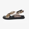 Wholesale height 6cm women sandal shoe in patent genuine leather