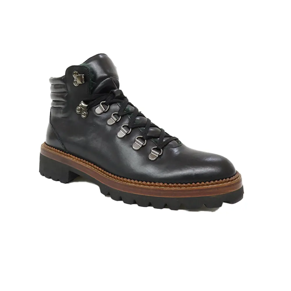 Wholesale women fashionable bootie shoe in black genuine leather