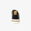 Fashion genuine leather women everyday sneaker shoe in black color