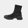 Wholesale height 13cm women fashionable fly-knit boots shoe