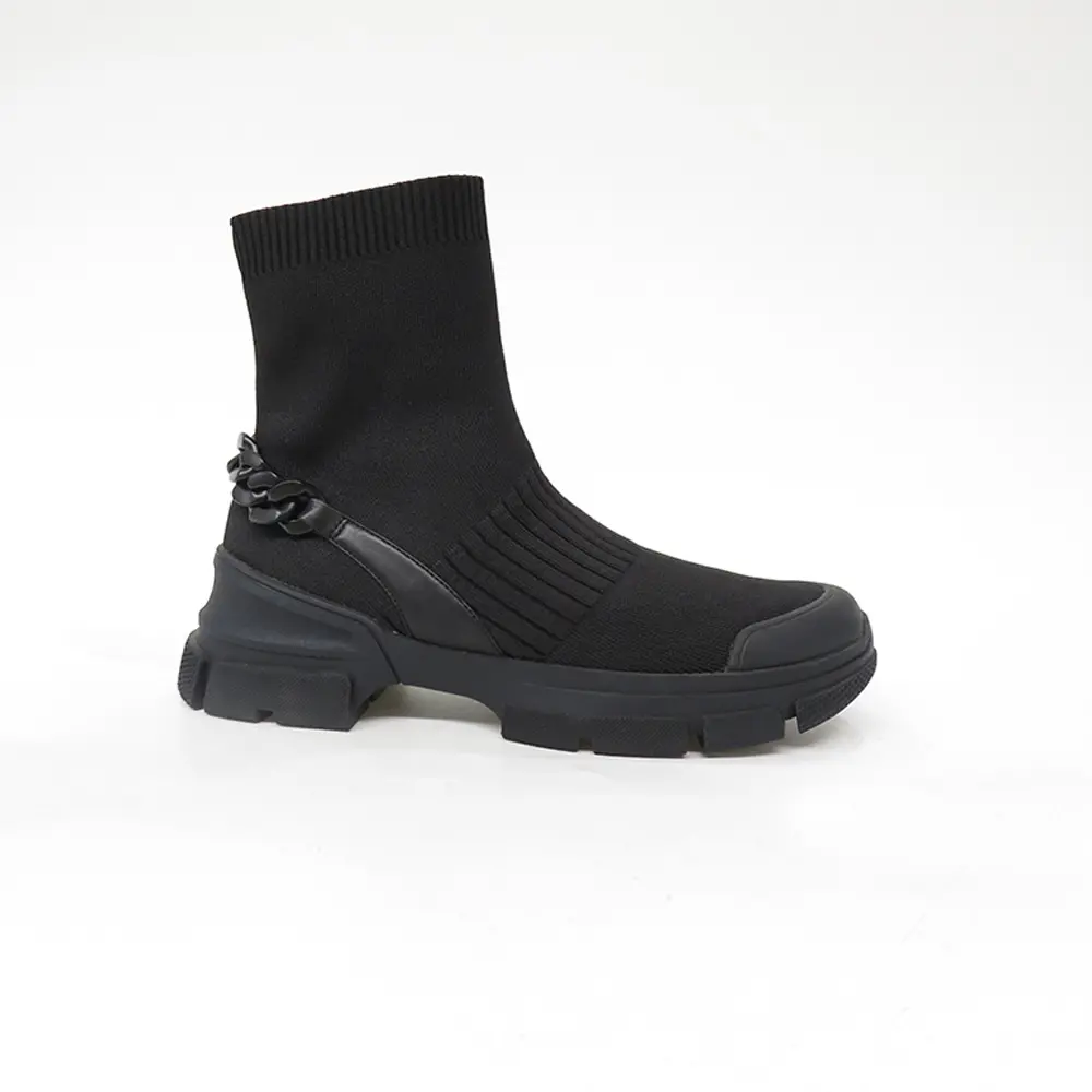 Wholesale height 13cm women fashionable fly-knit boots shoe