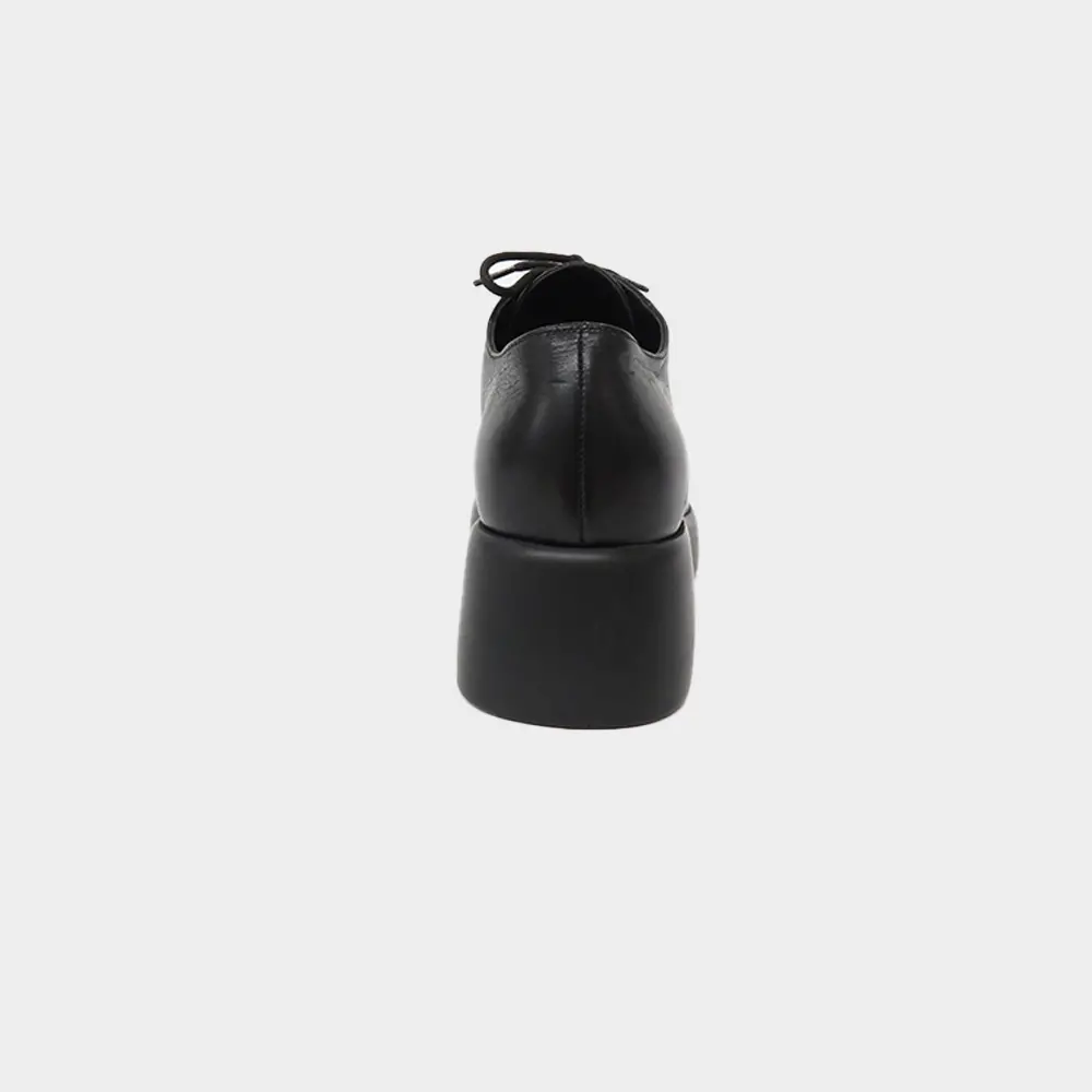 Genuine leather height 6cm women fashionable round toe dress shoe