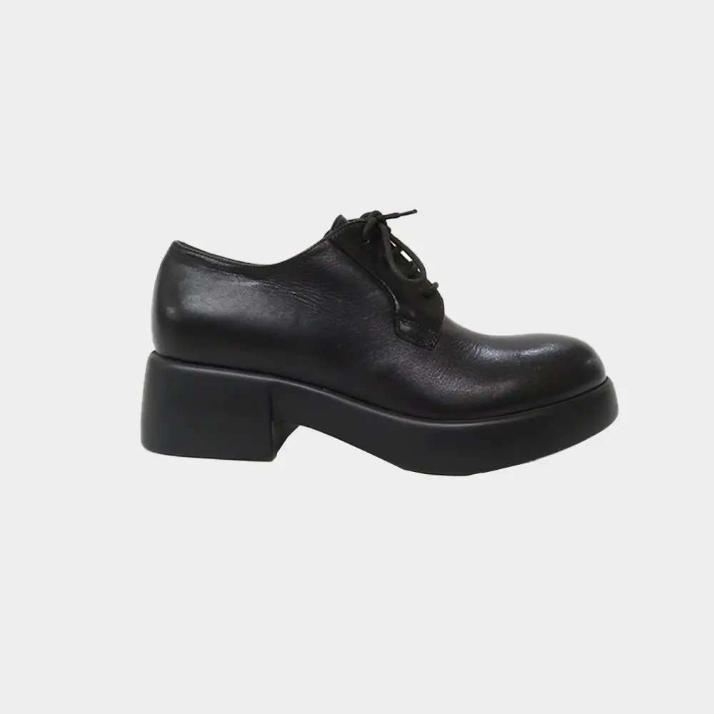 Genuine leather height 6cm women fashionable round toe dress shoe