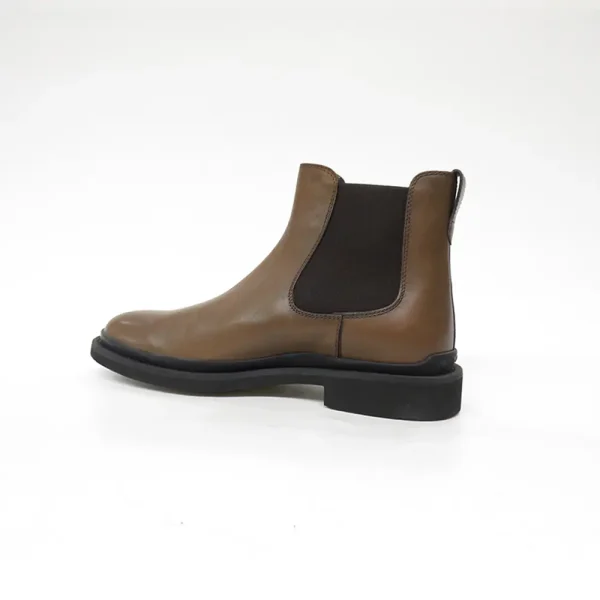 Fashion men dress bootie shoe in burgundy genuine leather