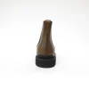 Fashion men dress bootie shoe in burgundy genuine leather