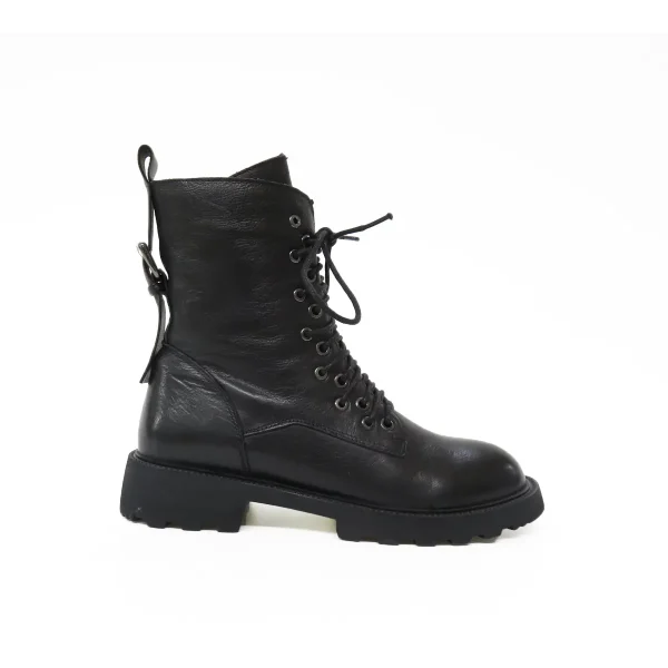 Wholesale height 16cm black genuine leather women fashionable dress boots shoe