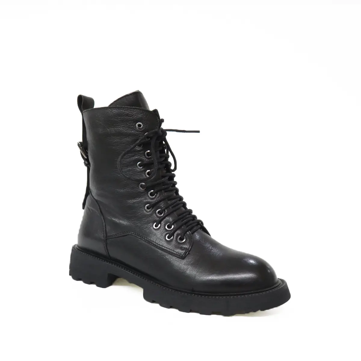 Wholesale height 16cm black genuine leather women fashionable dress boots shoe