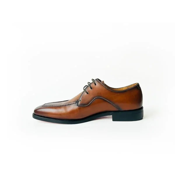 Wholesale height 7cm fashion men dress shoe in light brown genuine leather with lace