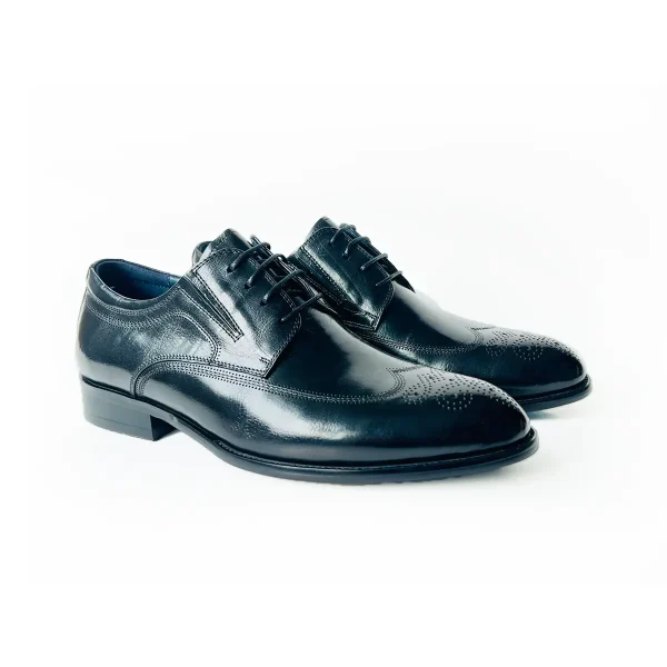 Fashion height 7cm men dress shoe in black genuine leather