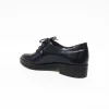 Women pointed toe dress shoe in black genuine leather