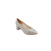 Wholesale height 6cm women fashionable pointed toe pump shoe in silver pu w/rhinestone
